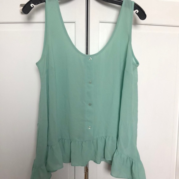 teal button up tank - Picture 1 of 3